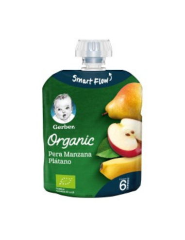 Gerber Organic Pera Manzana Plátano 1Puré 90g